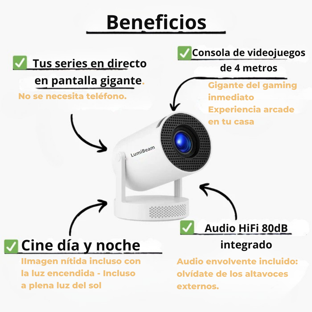 LumiBeam™ – Proyector Ultra HD Portátil